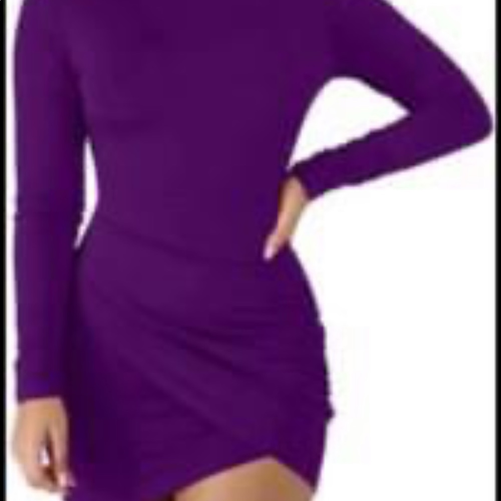 Wrap long sleeve mini club dress